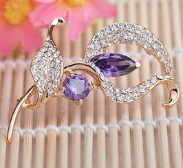 韓版時尚花朵胸針 xz151 精美水鉆飾品廠家直銷